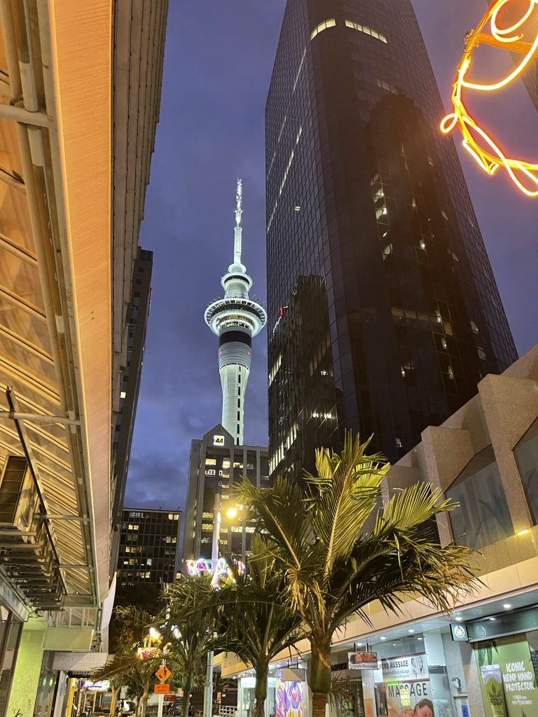 Auckland Skytower by night - 28th tallest tower in the world according to wikipedia